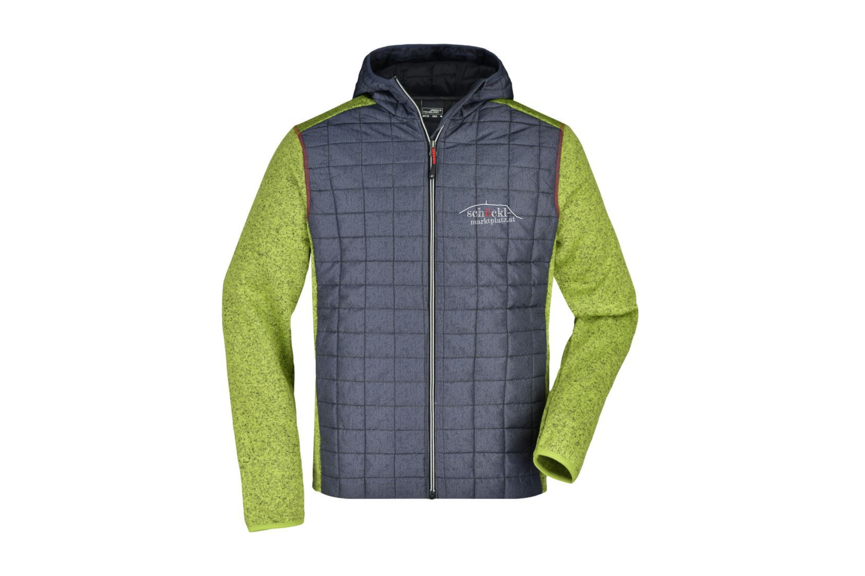 Hybrid Steppfleece Jacke mit Kapuze